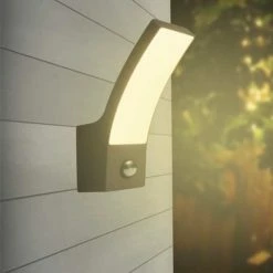 ARLUX Applique Extérieure à Détection LED Curve 230V 12,5W 1000lm 3000K Anthracite - 111719 -123elec Soldes Magasin arl111719 arlux applique exterieure detection led 230v 12 5w 1000lm anthracite 3