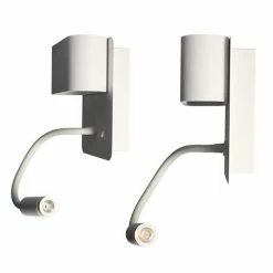 ARLUX Sorya Applique Intérieure 5W 350lm 2700K Blanc + Liseuse 3W 210lm - 114106 -123elec Soldes Magasin arl114106 arlux applique soraya 5w 350lm 2700k 3w 210lm 4