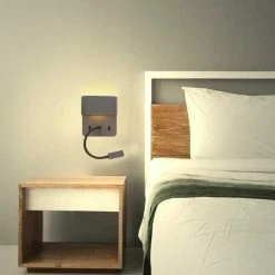 ARLUX Sorya Applique Intérieure 5W 350lm 2700K Anthracite + Liseuse 3W 210lm - 114108 -123elec Soldes Magasin arl114108 arlux applique sorya 5w 350lm 2700k 3w 210lm 3