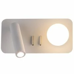 ARLUX Maki Applique Intérieure Rectangle Droite 3W 210lm 2700K Blanc + Liseuse 3W - 114130