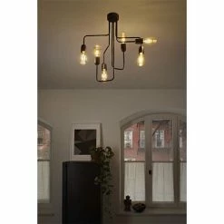 LEDVANCE Plafonnier 1906 Pipe Angled 230V 6xE27 Métal Noir - 217041 -123elec Soldes Magasin led217041 ledvance 1906 plafonnier pipe angled 6xe27 metal noir 4