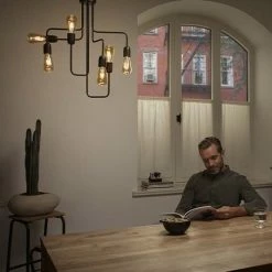 LEDVANCE Plafonnier 1906 Pipe Angled 230V 6xE27 Métal Noir - 217041 -123elec Soldes Magasin led217041 ledvance plafonnier 1906 pipe angled 6xe27 metal noir 5