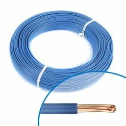Fil électrique Rigide H07VR 6mm² Bleu - Couronne De 100m