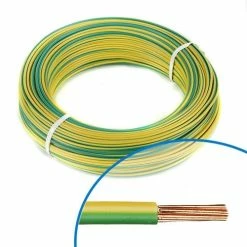Fil électrique Rigide H07VR 6mm² Vert/jaune - Couronne De 100m