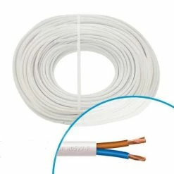 Câble électrique Souple H05VV-F 2x1.5mm² Blanc MIGUELEZ - Couronne De 100m