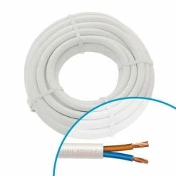 Câble électrique Souple H05VV-F 2x2.5mm² Blanc MIGUELEZ - Couronne De 10m