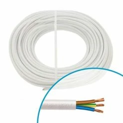 Câble électrique Souple H05VVF 3G1.5mm² Blanc MIGUELEZ - Couronne De 50m