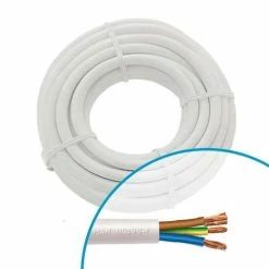 Câble électrique Souple H05VV-F 3G1.5mm² Blanc MIGUELEZ - Couronne De 25m