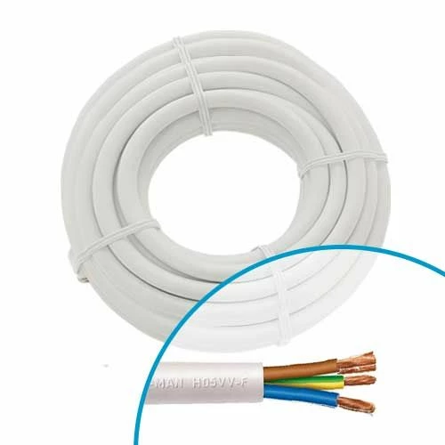 Câble électrique Souple H05VV-F 3G1.5mm² Blanc MIGUELEZ - Couronne De 25m 3 Câble électrique Souple H05VV-F 3G1.5mm² Blanc MIGUELEZ - Couronne De 25m
