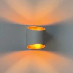 MIIDEX Applique Intérieur Oblique HOYA 230V G9 Blanc Et Doré - 700410 -123elec Soldes Magasin mii700410 miidex applique interieur oblique hoya g9 blanc dore 3