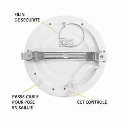 MIIDEX Downlight LED à Encastrer ALDEBARAN 230V 18W 1500lm CCT Ø220mm Blanc - 77565 -123elec Soldes Magasin mii77565 miidex downlight led a encastrer 18w cct 3