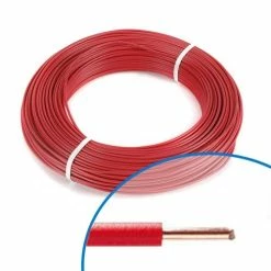 Fil électrique Rigide H07VU 1.5² Rouge - Couronne De 100m