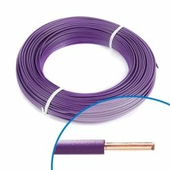 Fil électrique Rigide H07VU 1.5² Violet - Couronne De 100m