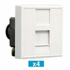 OMELCOM Lot De 4 Prises RJ45 Catégorie 6 - 2 Modules