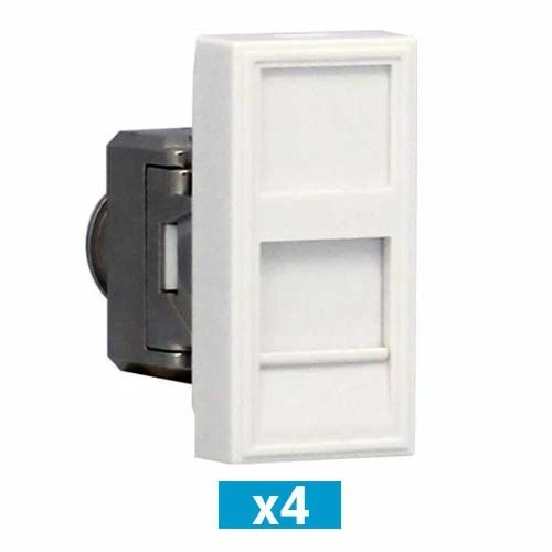 OMELCOM Lot De 4 Prises RJ45 Catégorie 6A - 1 Module 3 OMELCOM Lot De 4 Prises RJ45 Catégorie 6A - 1 Module