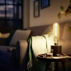 PHILIPS Vintage Ampoule LED Filament Dimmable E27 230V 7W(=40W) 470lm 1800K LEDbulb Giant Tube - 313804 -123elec Soldes Magasin phi313804 philips vintage giant led filament dim e27 230v 6 5w 40w 470lm 2000k 3