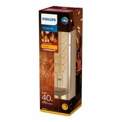 PHILIPS Vintage Ampoule LED Filament Dimmable E27 230V 7W(=40W) 470lm 1800K LEDbulb Giant Tube - 313804 -123elec Soldes Magasin phi313804 philips vintage giant led filament dim e27 230v 6 5w 40w 470lm 2000k 4