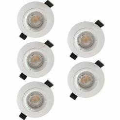 Lot De 5 Spots LED Encastrables 85mm GU10 230V 5x5W 380lm 2700K Blanc
