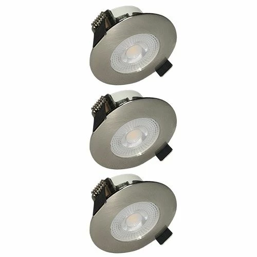 ARLUX Lot De 3 Spots LED Remplaçables Encastrables 80mm 230V 3x5W 400lm 2700K Acier Brossé - 731510 3 ARLUX Lot De 3 Spots LED Remplaçables Encastrables 80mm 230V 3x5W 400lm 2700K Acier Brossé - 731510