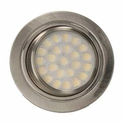 ARLUX Pluton Kit De 3 Spots LED Extra Plats Encastrables Et Orientables 70mm 2W 180lm 4000K Acier Brossé - 731542