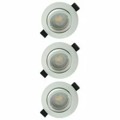 Lot De 3 Spots LED Encastrables Et Orientables 83mm GU10 230V 3x5W 380lm 2700K Blanc