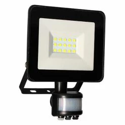 Projecteur Extérieur LED Extra Plat à Détection 230V 10W 700lm 4000K Noir