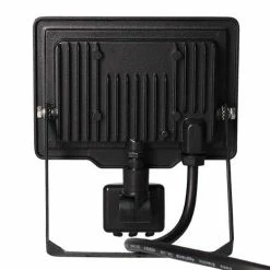 Projecteur Extérieur LED Extra Plat Précâblé à Détection 230V 20W 1700lm 4000K Noir -123elec Soldes Magasin phn950562 projecteur exterieur led extra plat precable detection noir dos 3