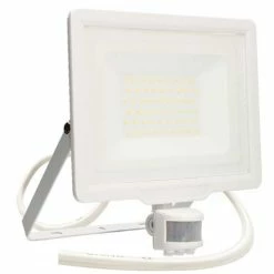 Projecteur Extérieur LED Extra Plat Précâblé à Détection 230V 50W 4250lm 4000K Blanc