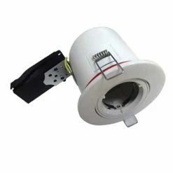 VISION-EL Support De Spot BBC Rond Orientable 100 Mm Avec Douille Automatique Blanc - 7719