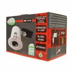 VISION-EL Support De Spot BBC Rond Orientable 100 Mm Avec Douille Automatique Blanc - 7719 -123elec Soldes Magasin vis7719 vision el support spot bbc rond orientale douille auto boite 4 1