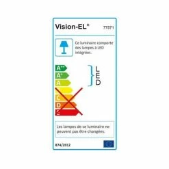 VISION-EL Plafonnier LED 230V 18W 1320lm 4000K 223mm Blanc - 77571 -123elec Soldes Magasin vis77571 vision el plafonnier led 18w blanc energie 5