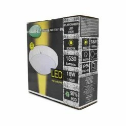 VISION-EL Plafonnier LED 230V 18W 1120lm 3000K 300mm Blanc - 7787 -123elec Soldes Magasin vis7787 vision el plafonnier led blanc 18w boite 5