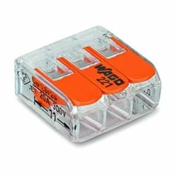 WAGO S221 50 Mini Bornes De Connexion Rapide 3 Entrées Pour Fils Souples Et Rigides - 221-413 -123elec Soldes Magasin wag221 413 l50 wago s221 connecteur electrique 5 entrees