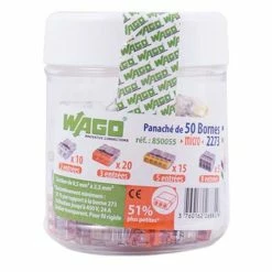 WAGO S2273 50 Mini Bornes De Connexion Rapide 2, 3, 5 Et 8 Entrées Pour Fils Rigides -123elec Soldes Magasin wag268829 l50 f wago s2273 panache 50 bornes wago fil rigide